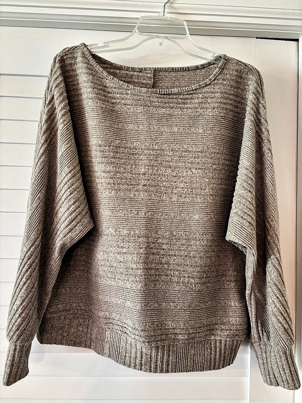 SHEIN Ribbed Knit Sweater Brown XL